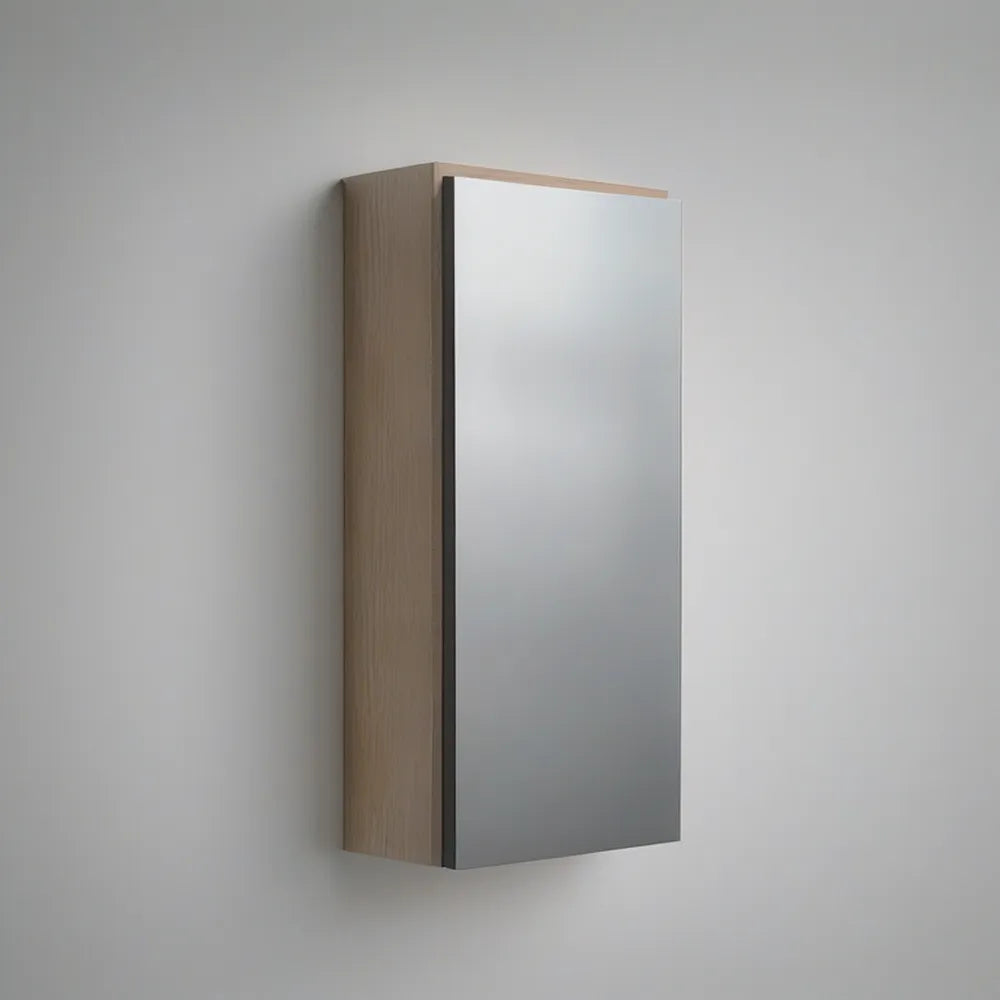 Koupelnová zrcadlová skříňka s 1 dvířky, dekor světlý dub, 40 × 15 × 70 cm