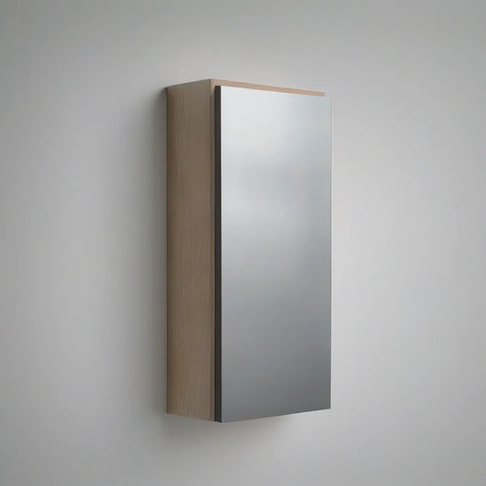 Koupelnová zrcadlová skříňka s 1 dvířky, dekor světlý dub, 40 × 15 × 70 cm